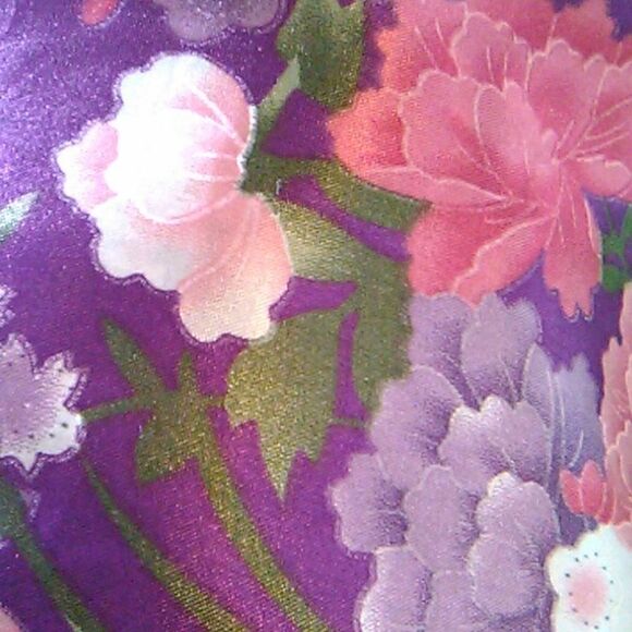 EPLAZA Purple Satin Floral Robe - Picture 7 of 8